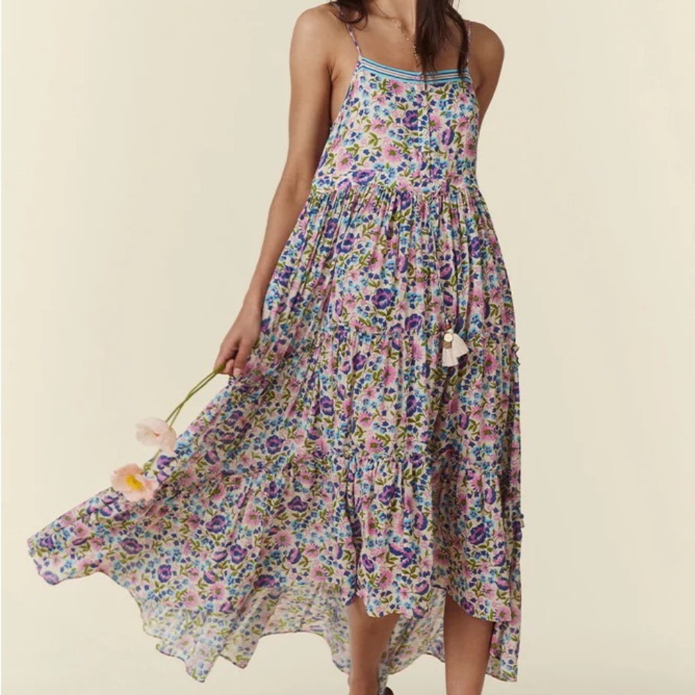 Sell/Trade Spell Impala Lily Sundress Sz S EUC ruffles tassels beads lining